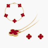 CLOVER JEWELRY SET 3 PIECE RED