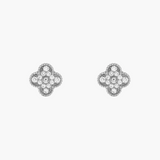 CLOVER - earrings Silver Diamond