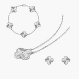 CLOVER JEWELRY SET 3 PIECE SILVER