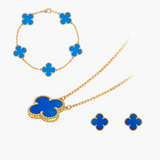 CLOVER JEWELRY SET 3 PIECE BLUE