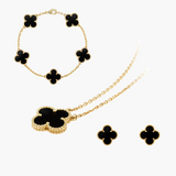CLOVER JEWELRY SET 3 PIECE BLACK