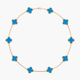 CLOVER - 10 Motive Blue Necklace