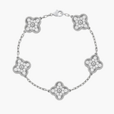 CLOVER - Silver Zircon Bracelet