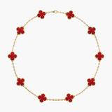 CLOVER - 10 Motive Red Necklace