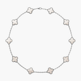 CLOVER - 10 Motive Silver Necklace