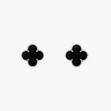 CLOVER - earrings Silver/Black