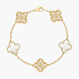 CLOVER - White Gold Zircon Bracelet