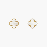 CLOVER - earrings Gold/White