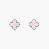 CLOVER - earrings Silver/Pink
