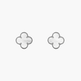 CLOVER - earrings Silver/White