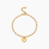 Paperclip Heart Charm Bracelet